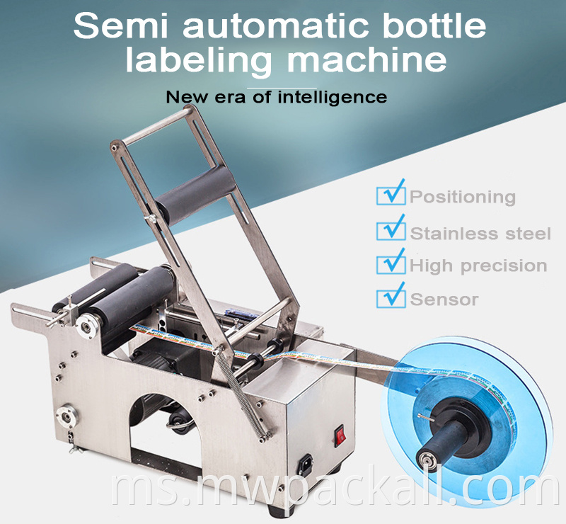 Semi Automatik Wain Beer Tin Tube Vial Pet Glass Bottle Machine dengan Harga Kilang